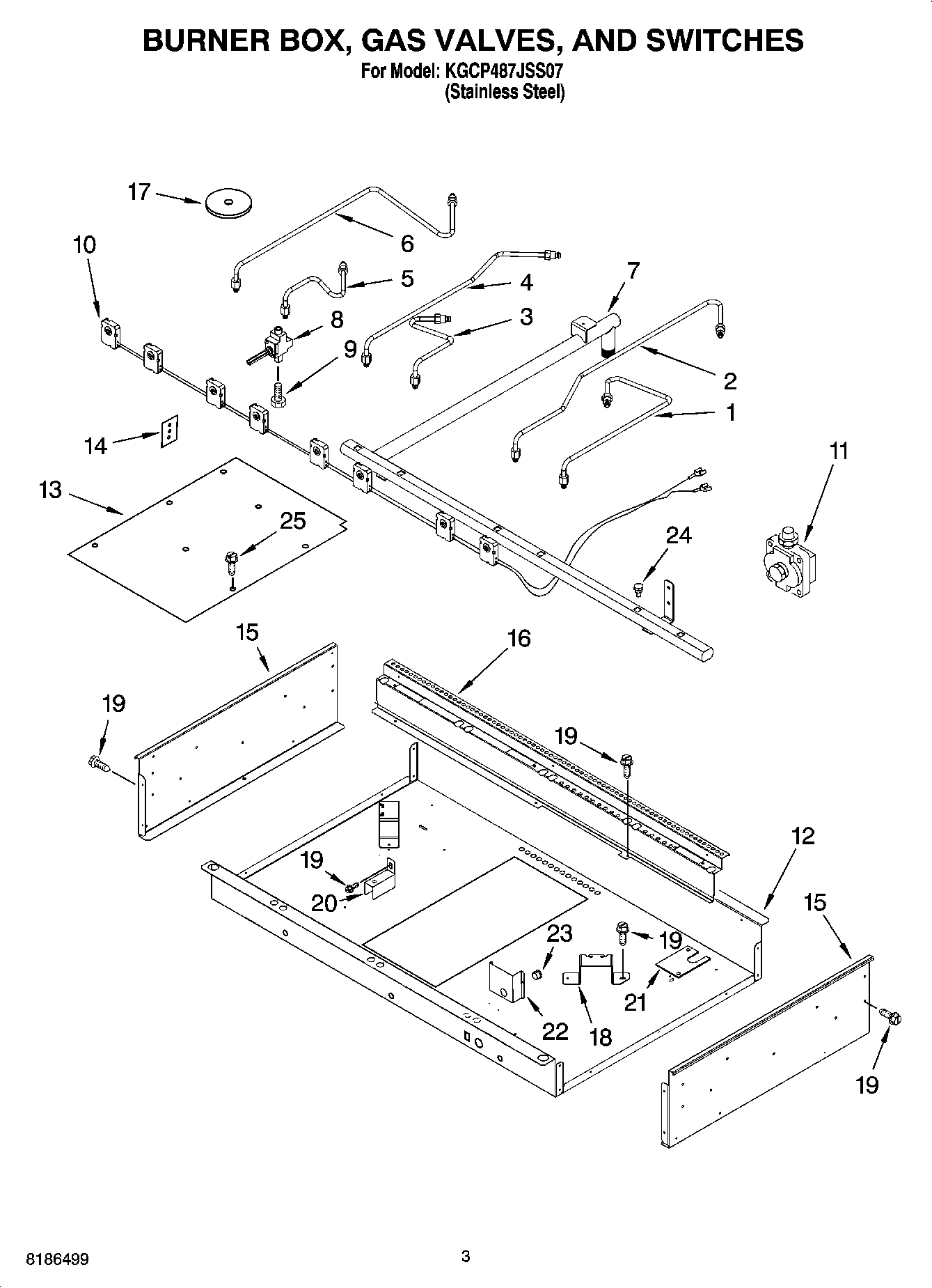 02 - BURNER BOX, GAS VALVES, AND SWITCHES, OPTIONAL PARTS