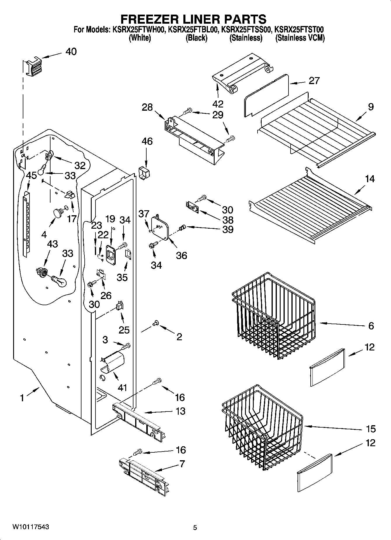 04 - FREEZER LINER PARTS