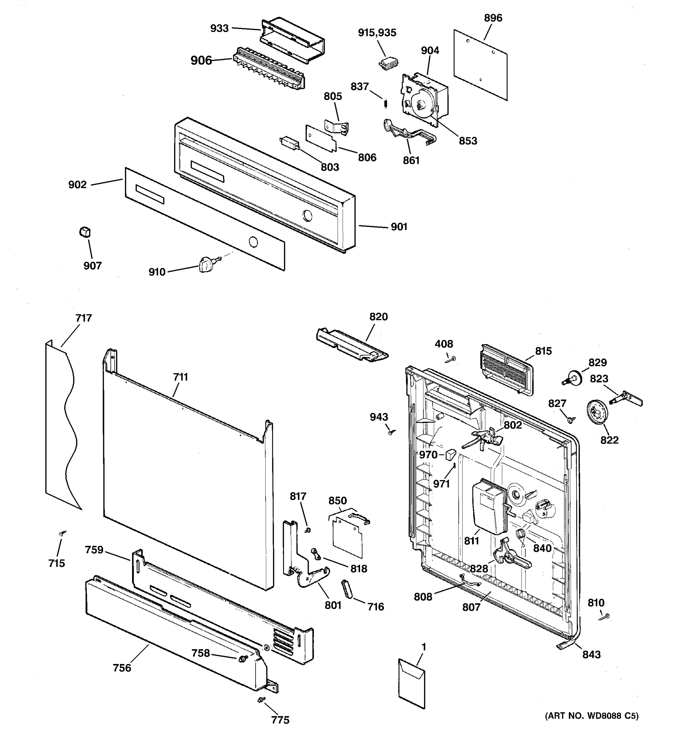 ESCUTCHEON & DOOR ASSEMBLY