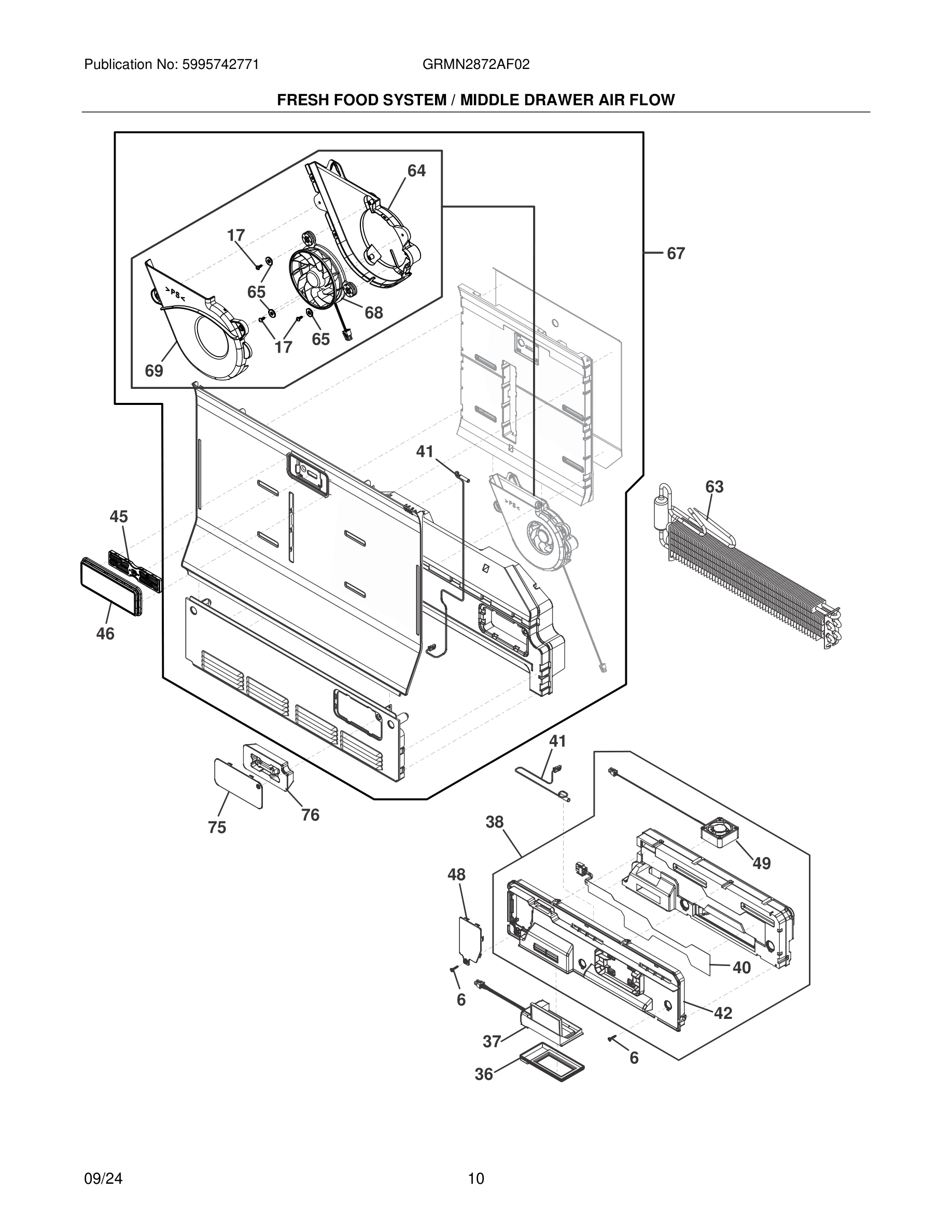 11 - FRESH FOOD SYSTEM / MIDDLE DRAWER AIR FLOW