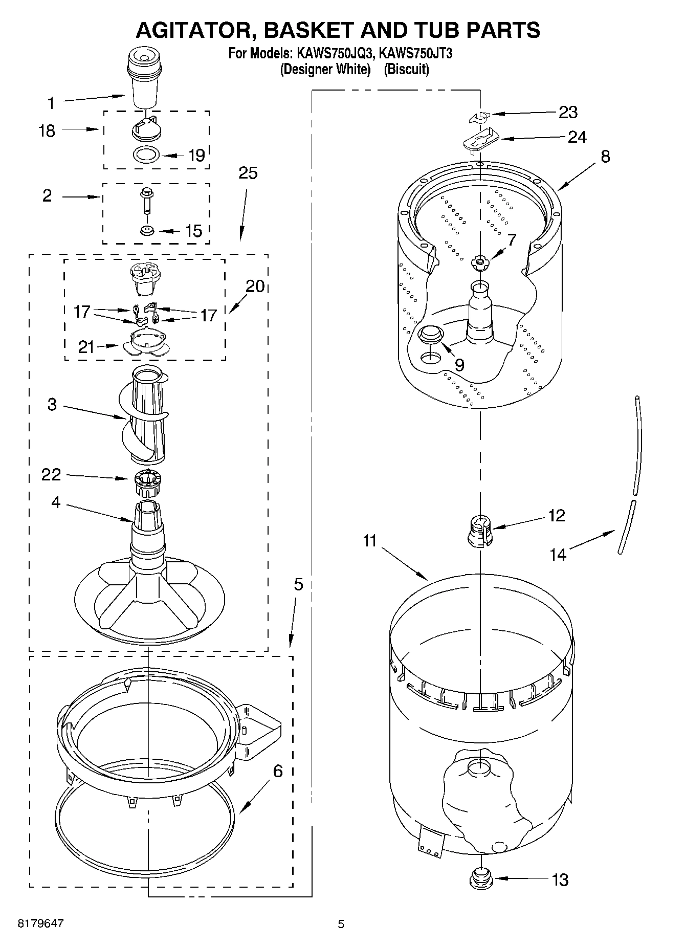 03 - AGITATOR, BASKET AND TUB