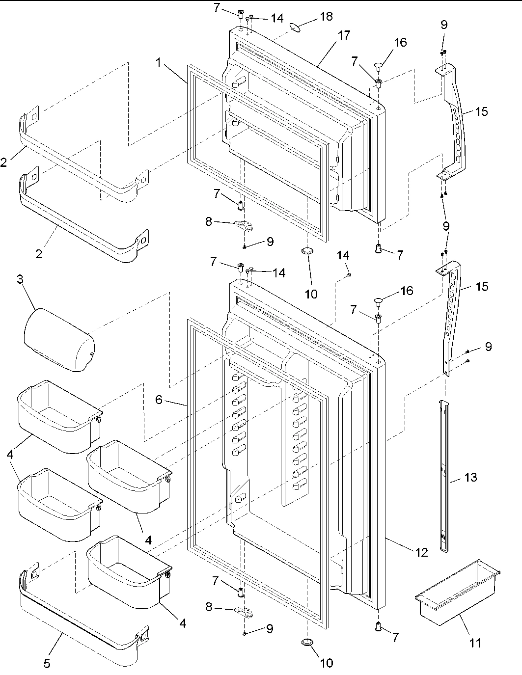 02 - Door Assy, Handles & Shelves