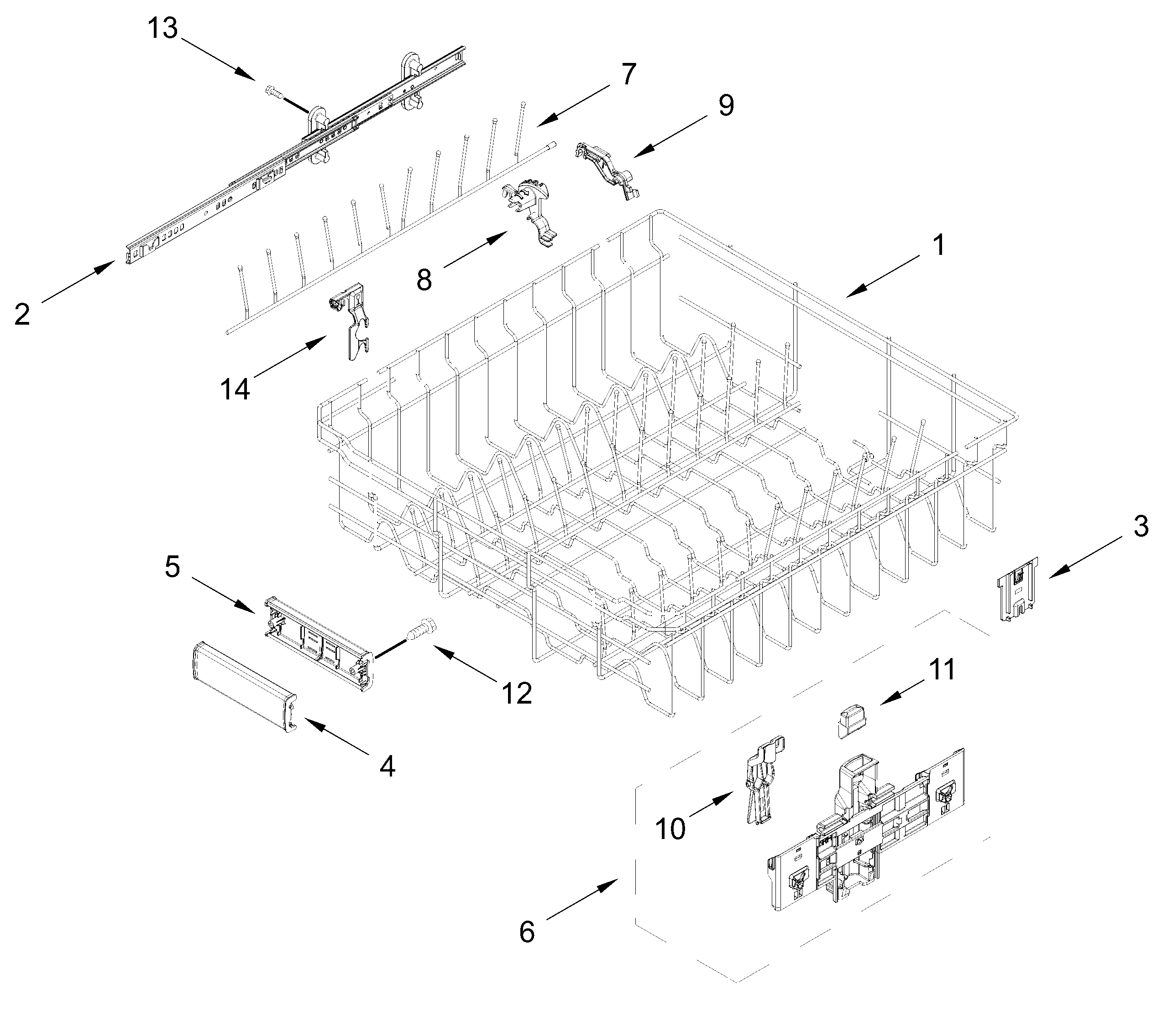 UPPER RACK AND TRACK PARTS