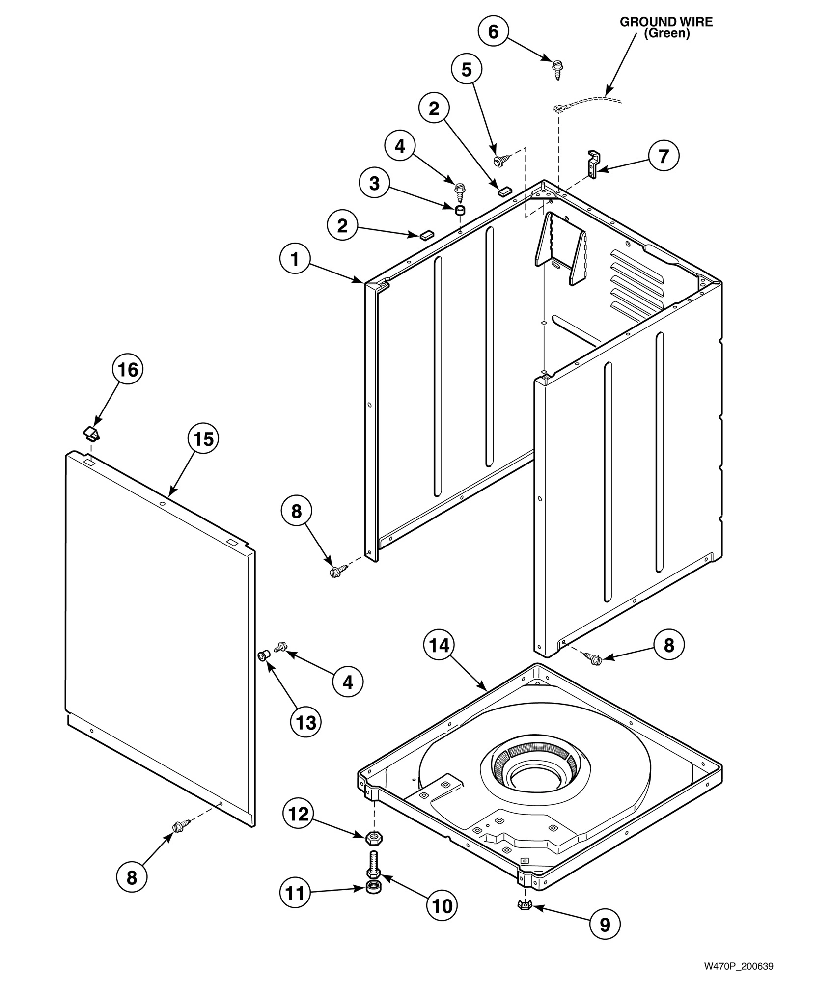 Front Panel, Cabinet and Base