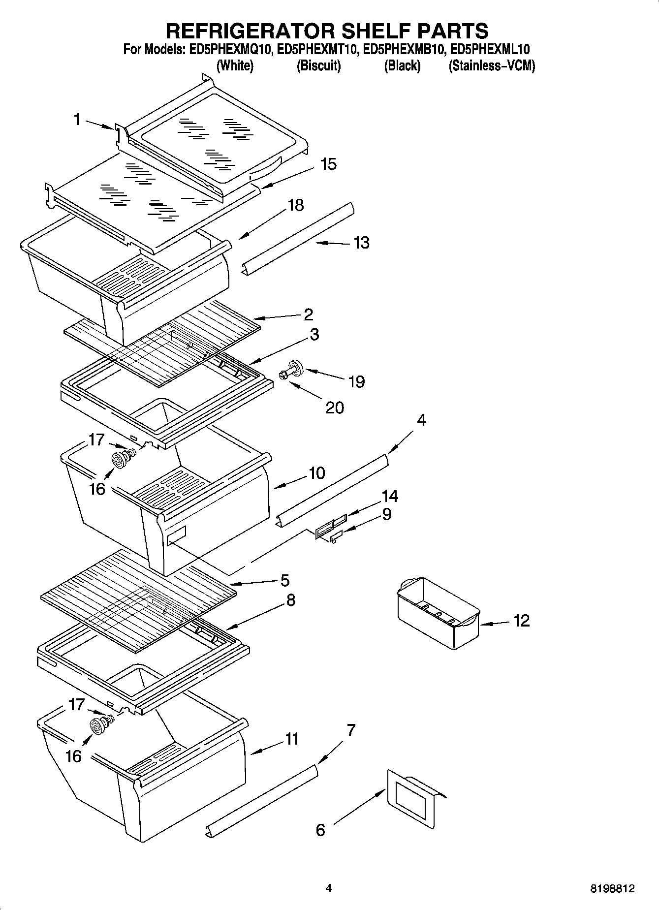 03 - REFRIGERATOR SHELF PARTS