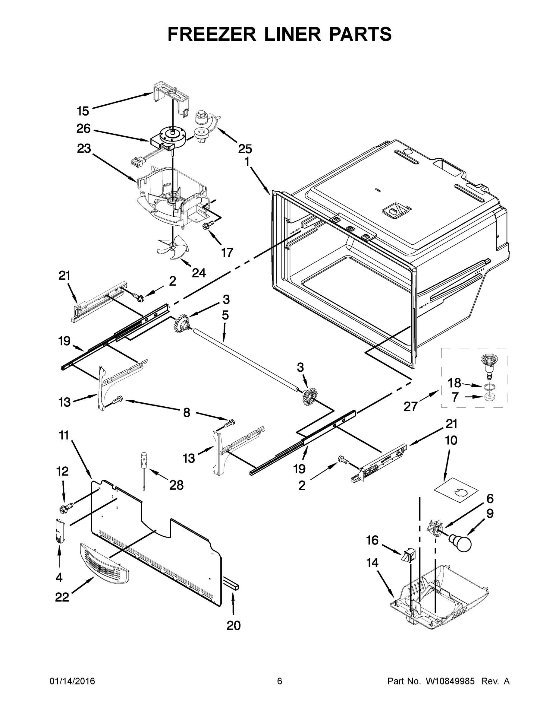 04 - FREEZER LINER PARTS
