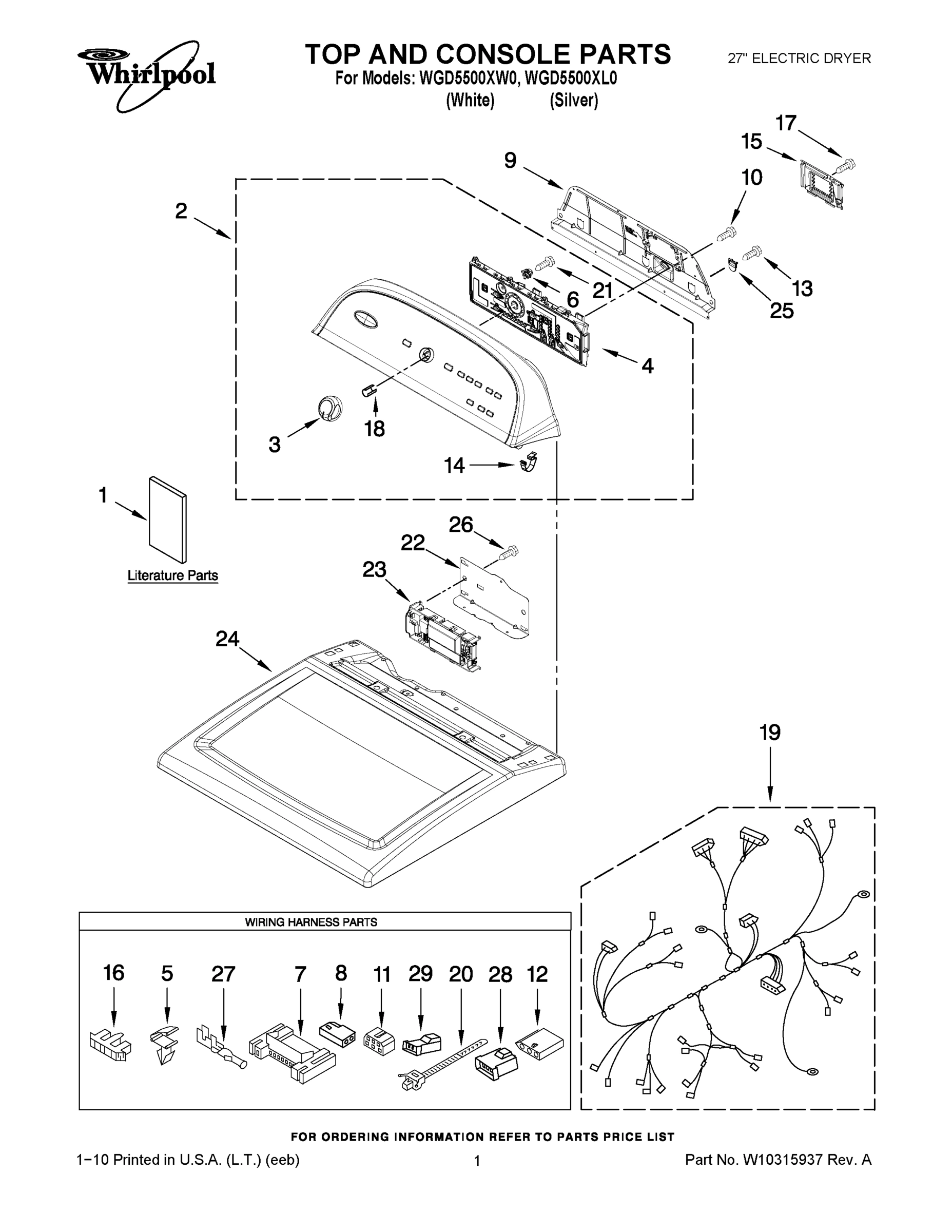 01 - TOP AND CONSOLE PARTS