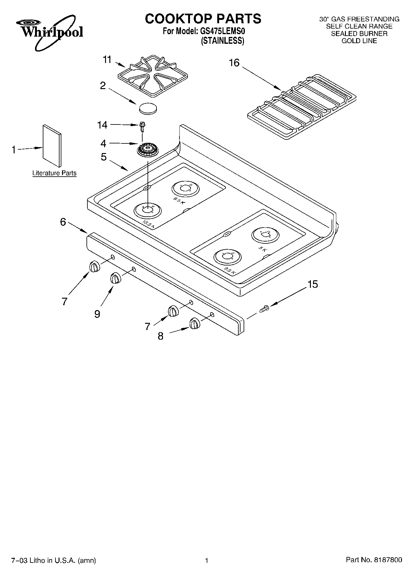 01 - COOKTOP PARTS