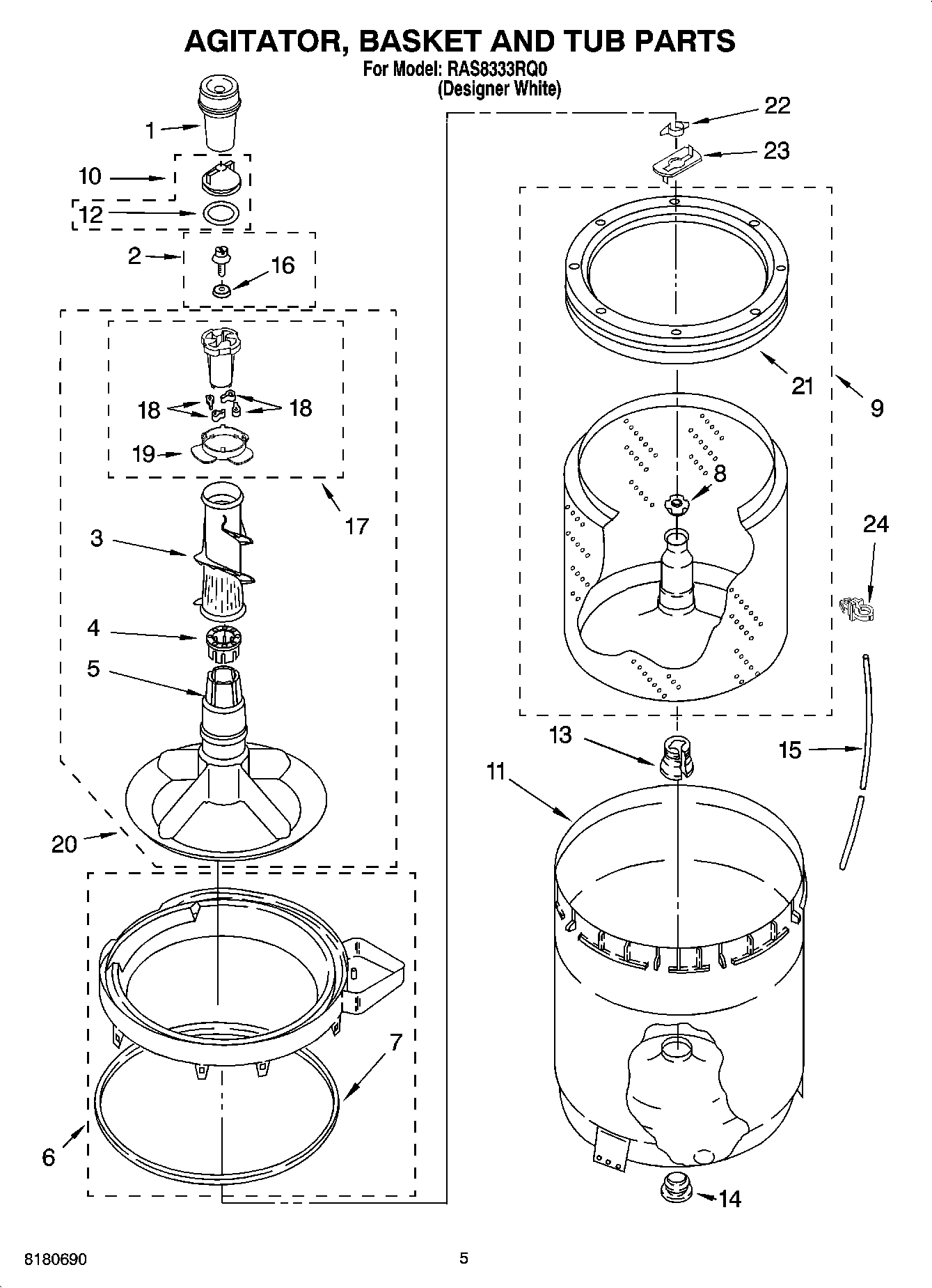 03 - AGITATOR, BASKET AND TUB PARTS