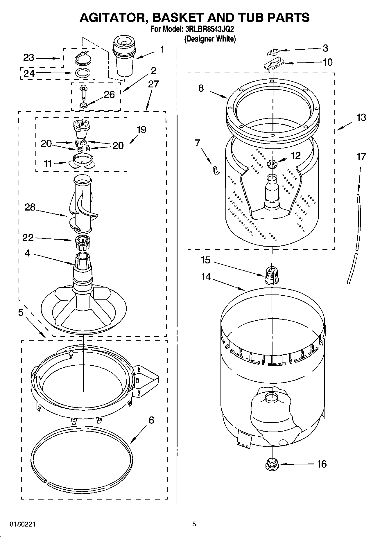 03 - AGITATOR, BASKET AND TUB PARTS