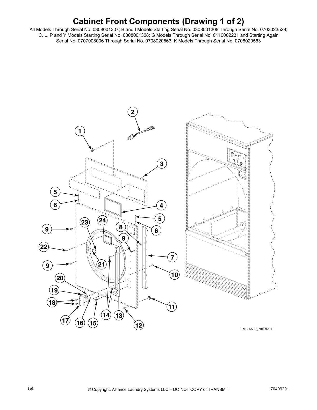 Cabinet Front Components (Drawing 1 of 2)