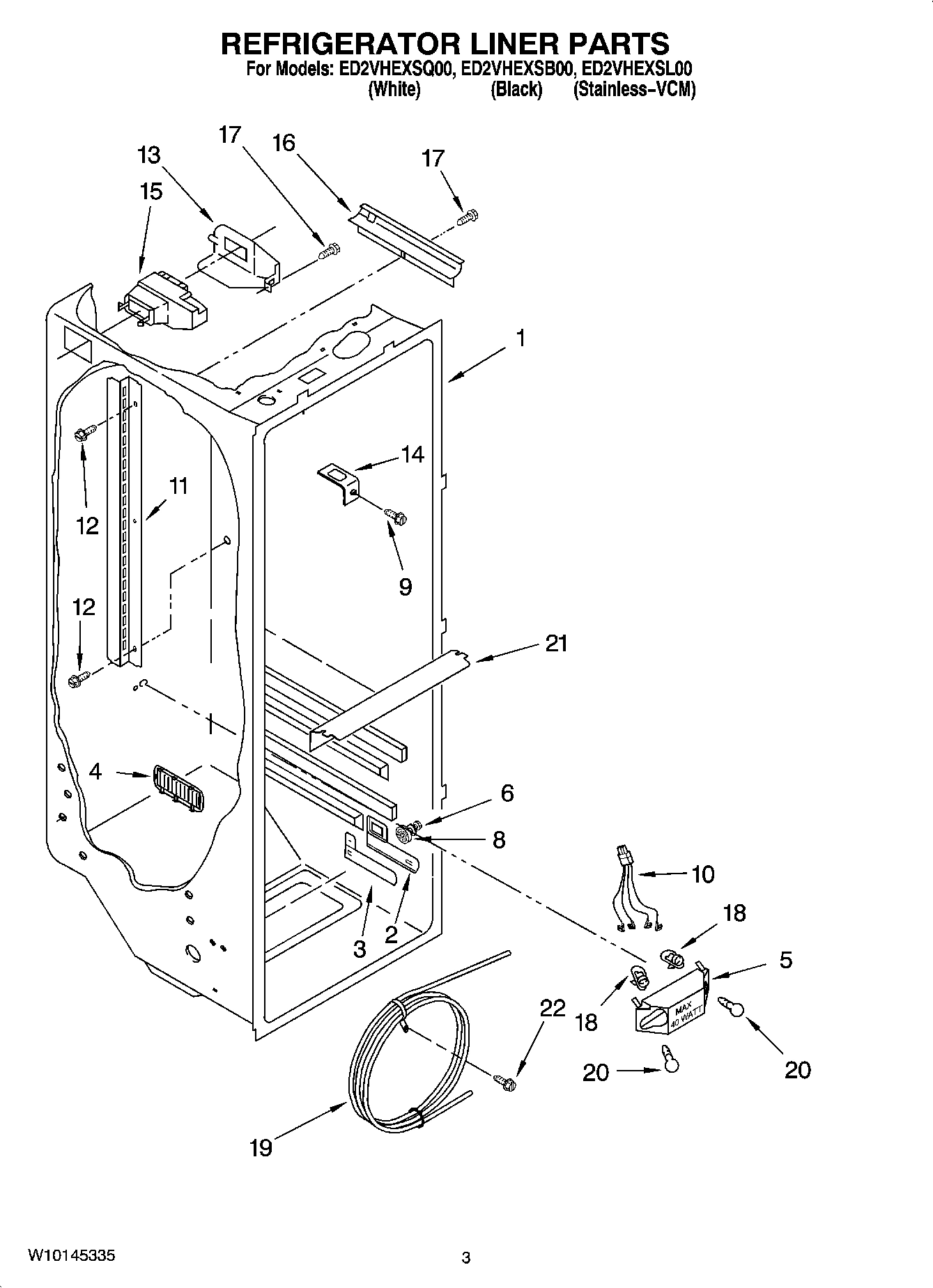 02 - REFRIGERATOR LINER PARTS