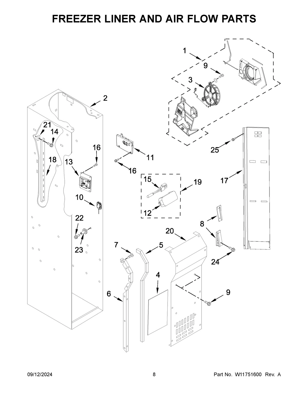 05 - FREEZER LINER AND AIR FLOW PARTS