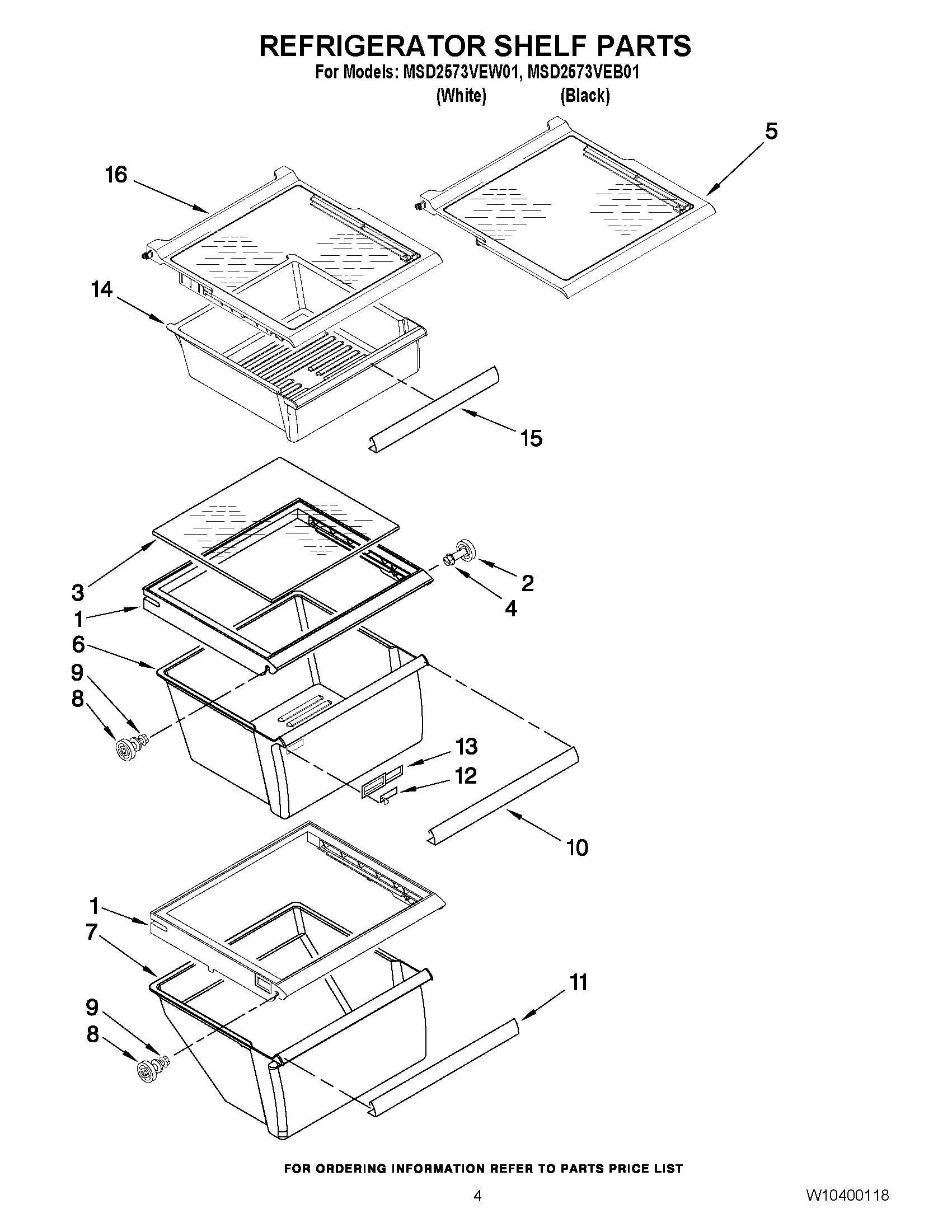 03 - REFRIGERATOR SHELF PARTS
