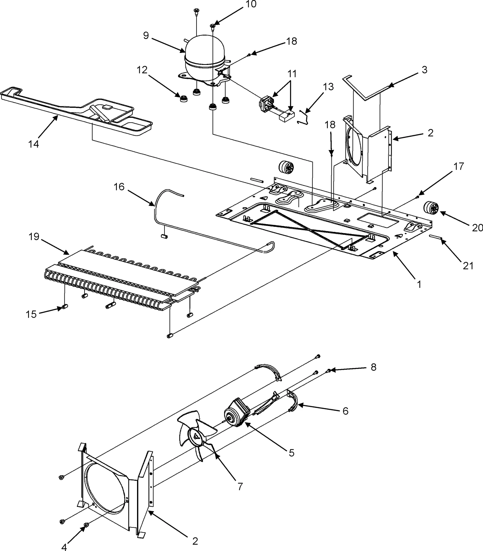MACHINE COMPARTMENT/BACK ROLLERS