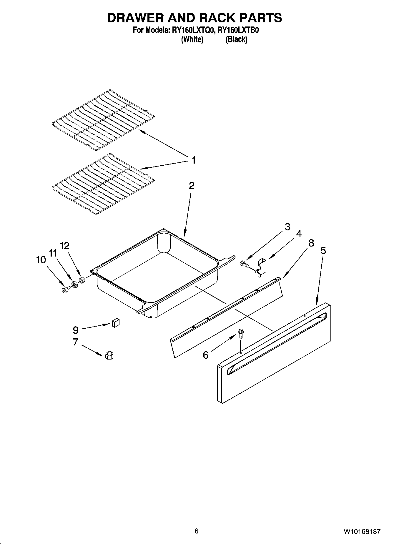 05 - DRAWER AND RACK PARTS, OPTIONAL PARTS (NOT INCLUDED)
