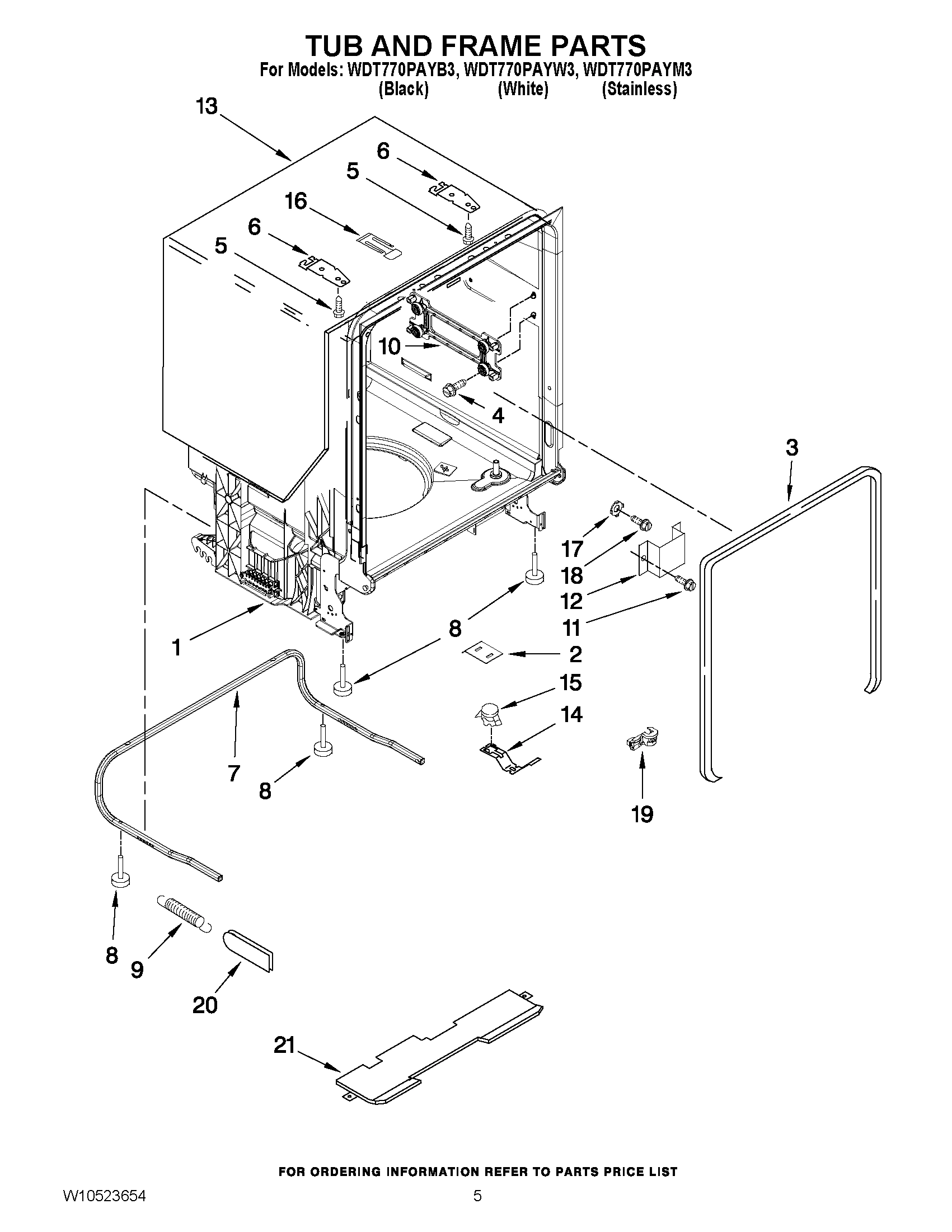 05 - TUB AND FRAME PARTS