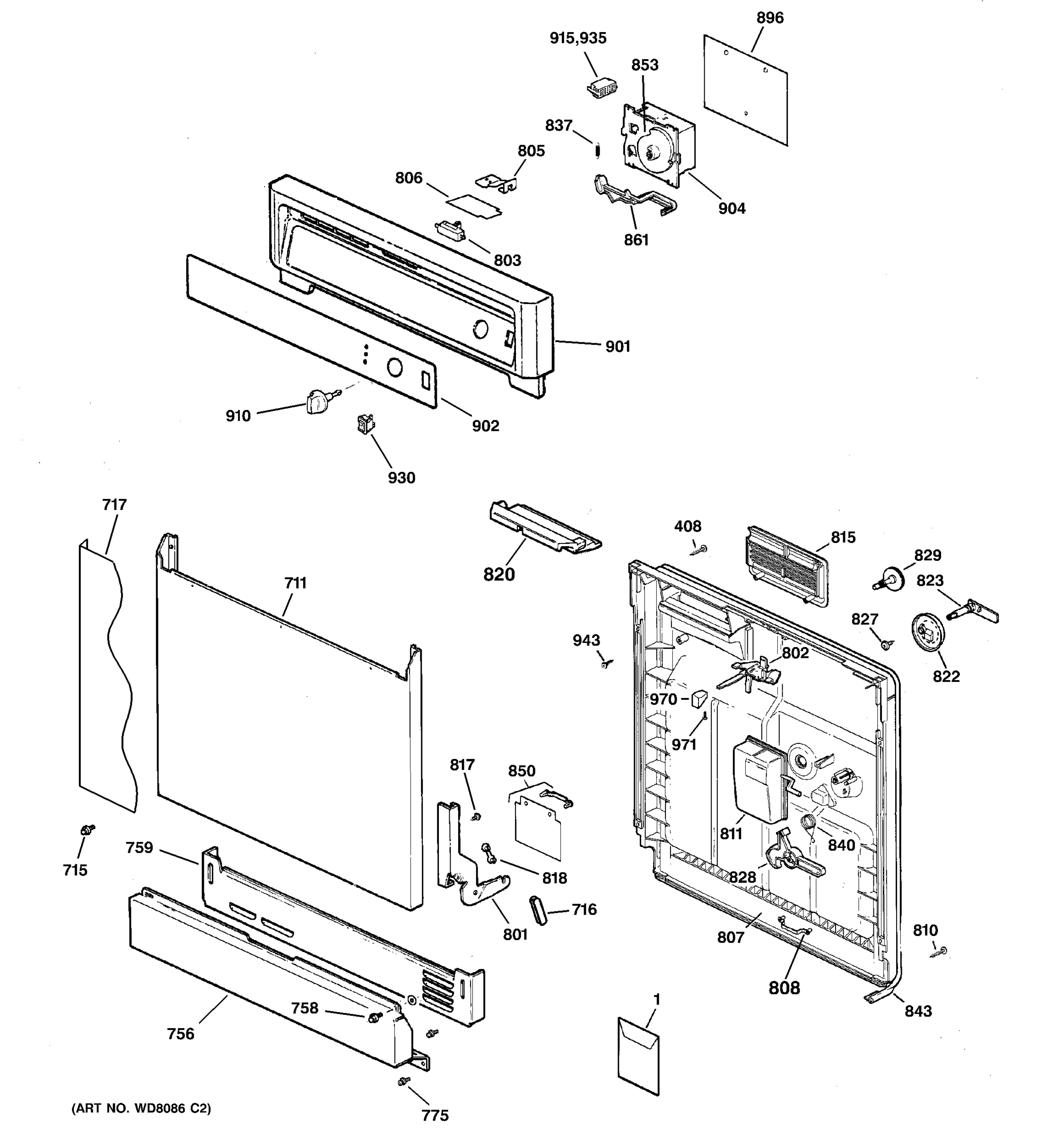 ESCUTCHEON & DOOR ASSEMBLY