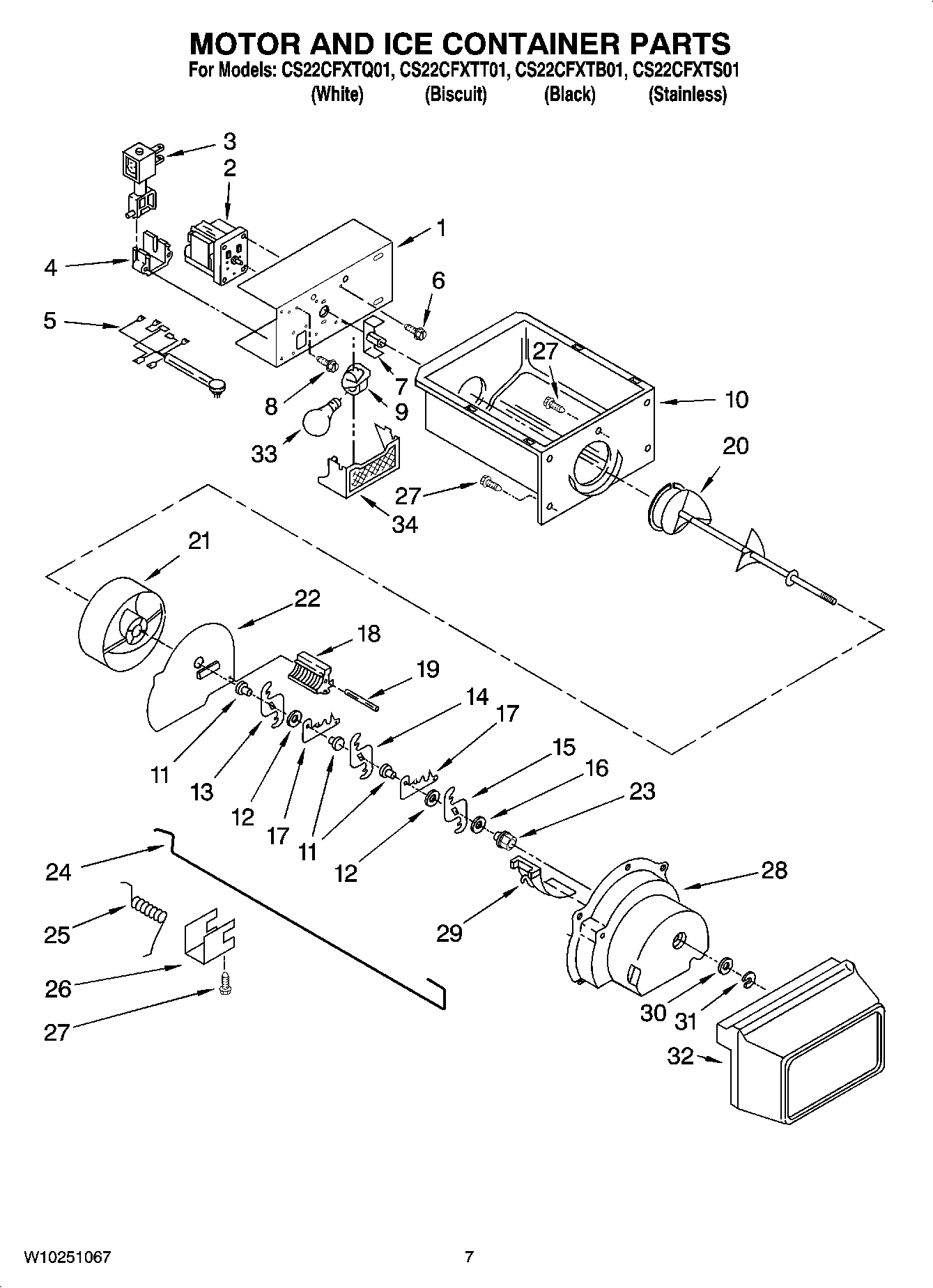 05 - MOTOR AND ICE CONTAINER PARTS