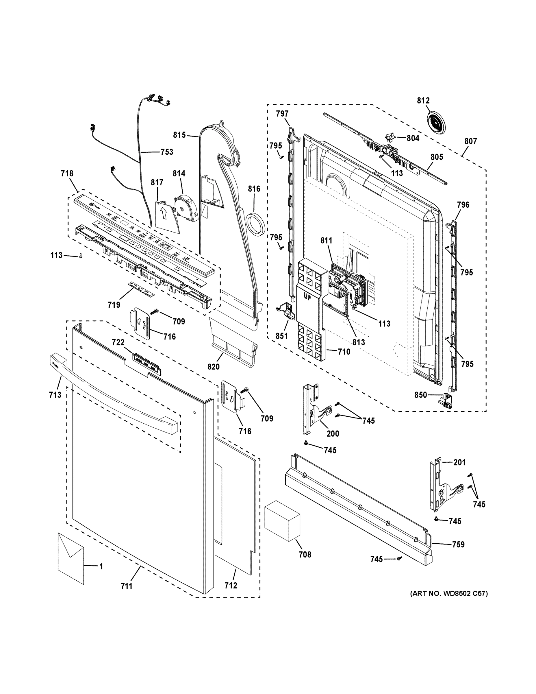 ESCUTCHEON & DOOR ASSEMBLY