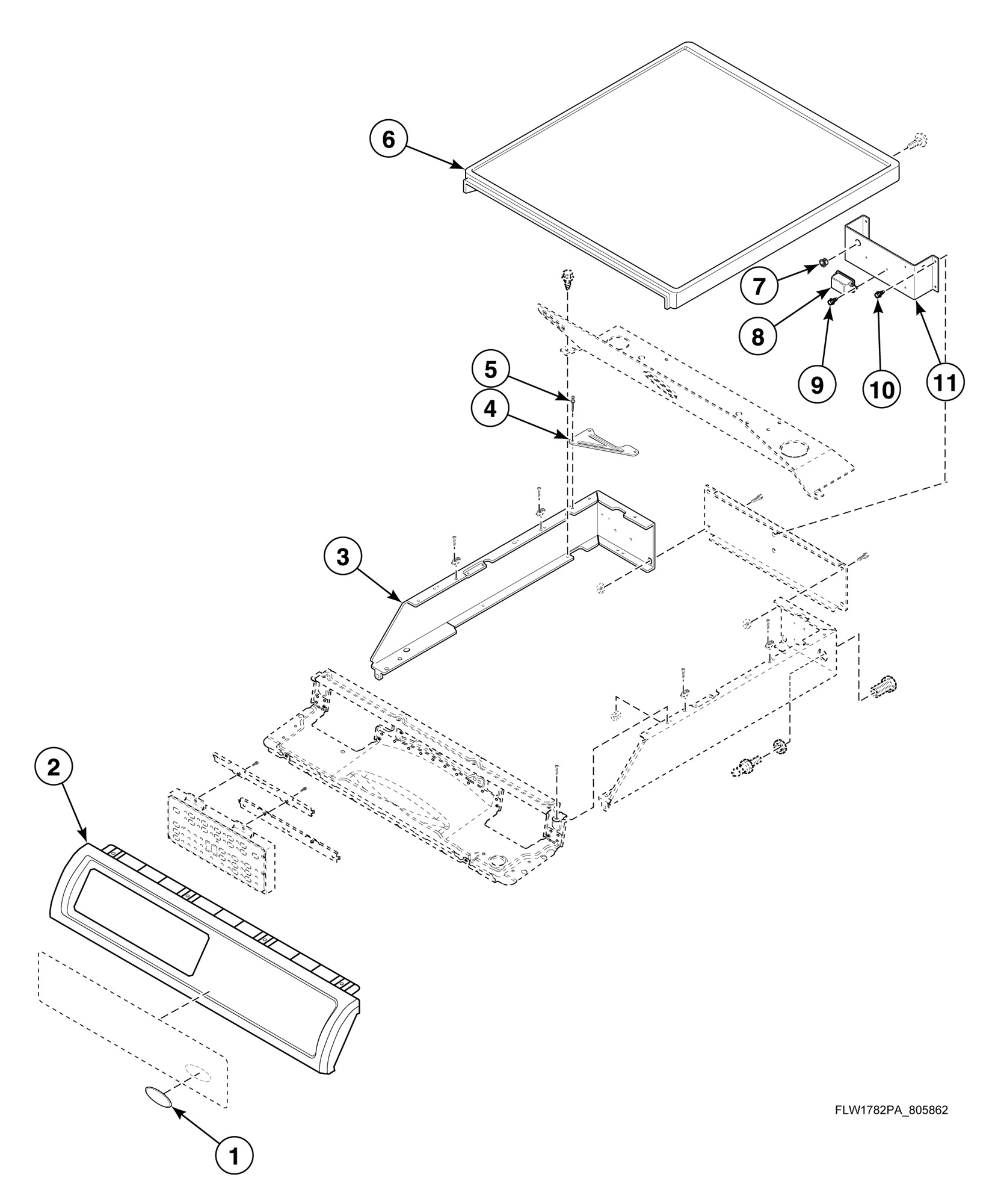 Control Cabinet, Top and Controls (Drawing 2 of 2) (Front Control Models)