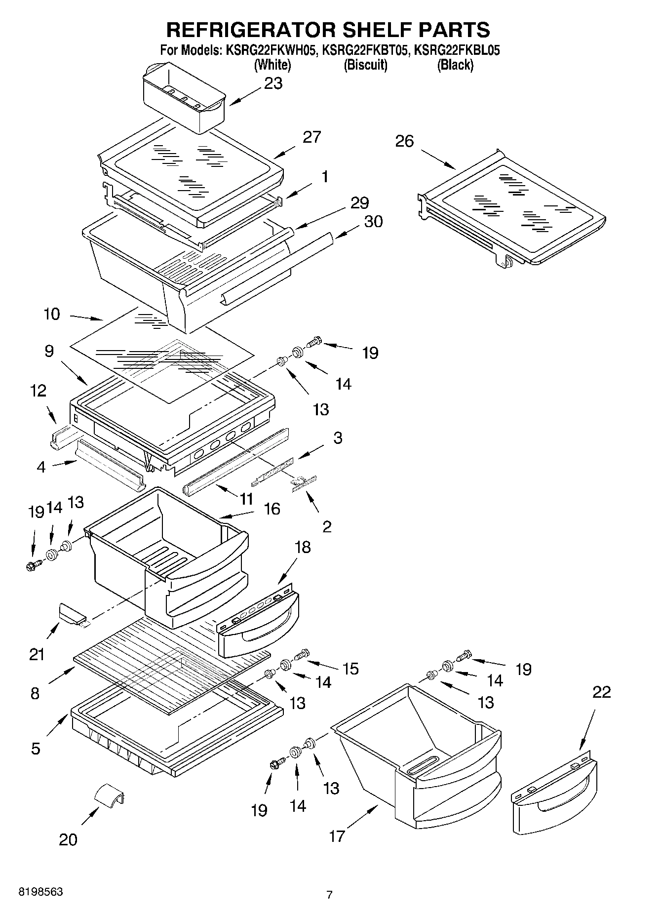 05 - REFRIGERATOR SHELF PARTS