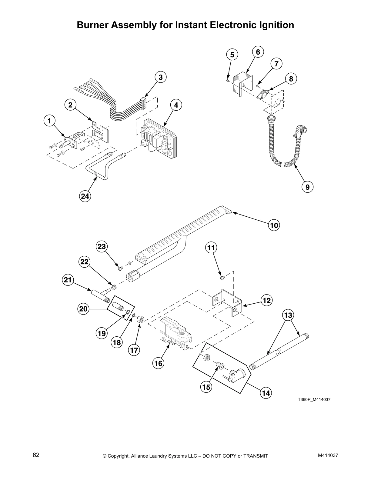 Burner Assembly for Instant Electronic Ignition
