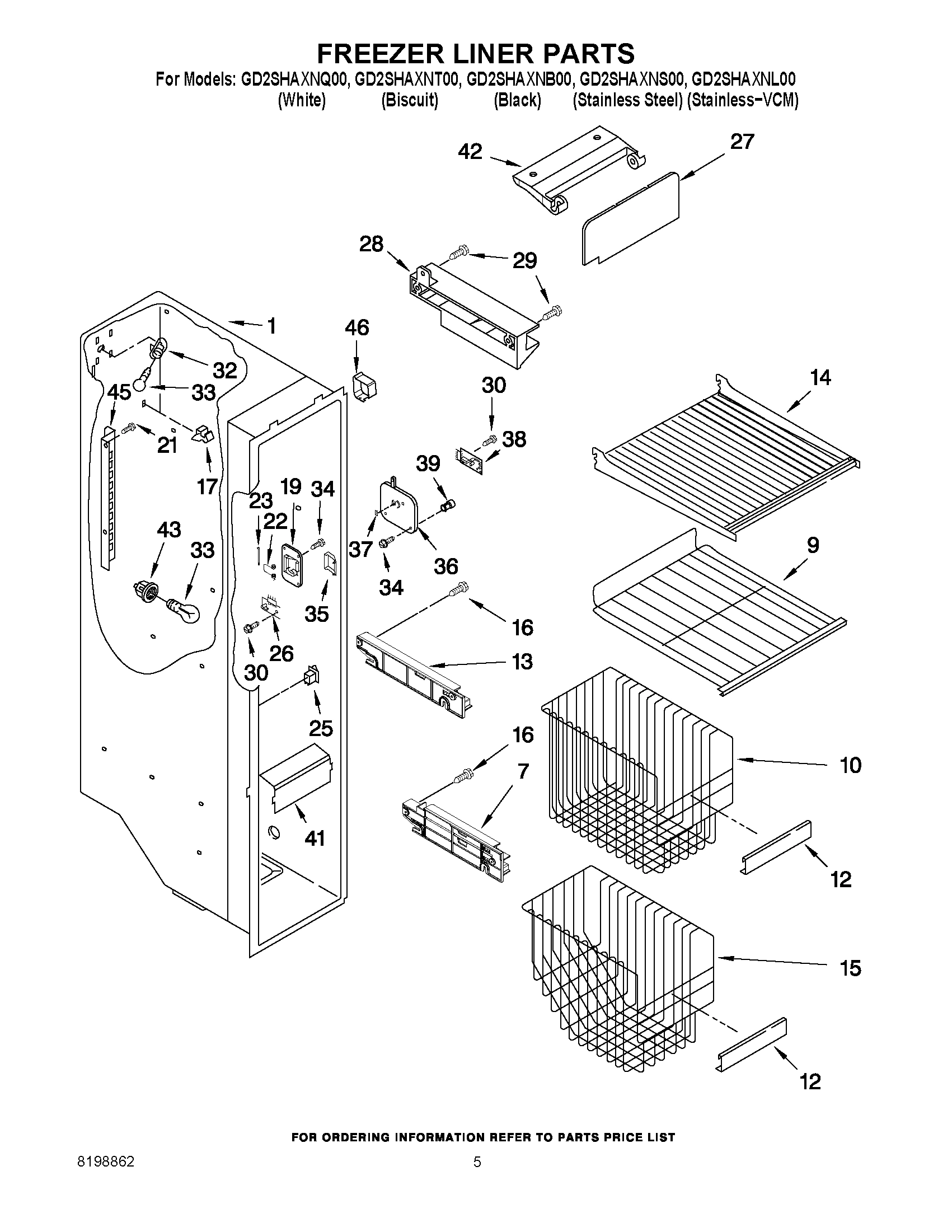 04 - FREEZER LINER PARTS