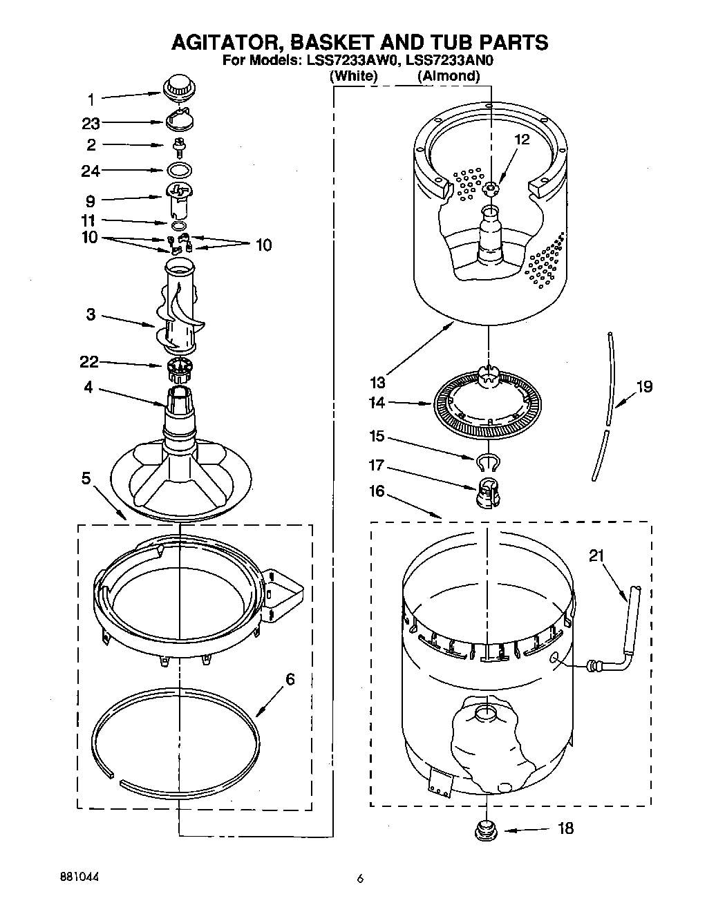 04 - AGITATOR, BASKET AND TUB
