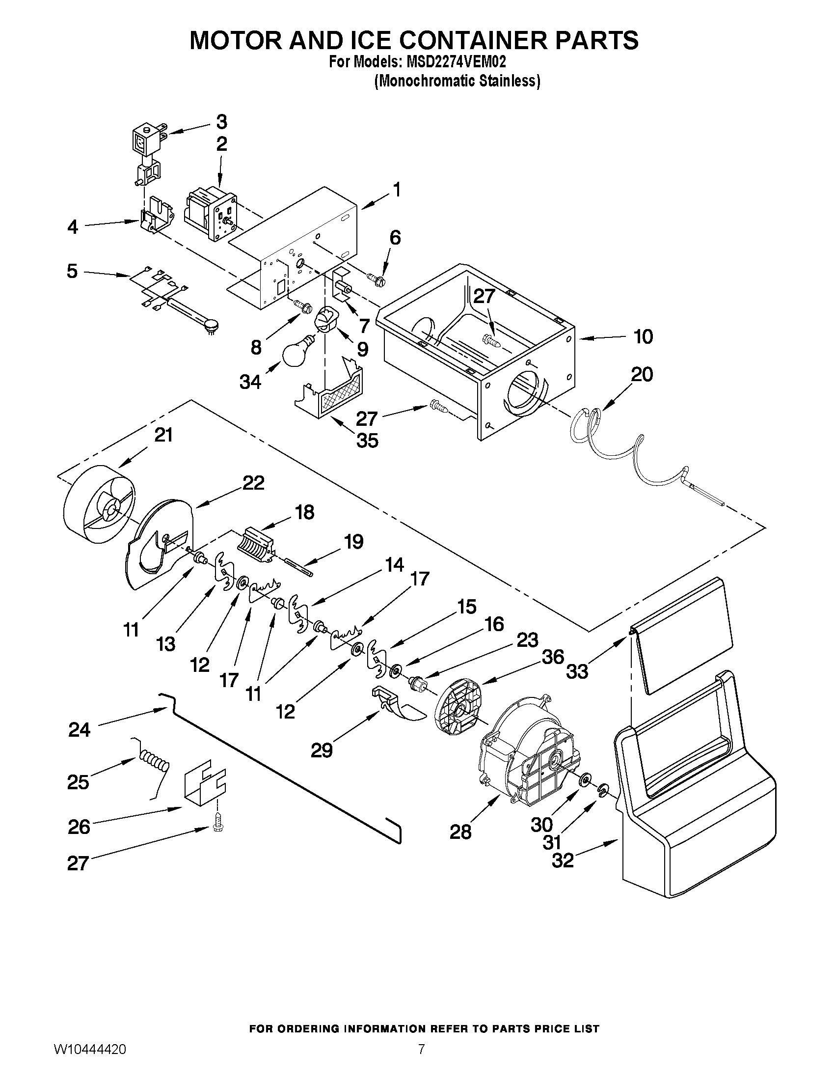 05 - MOTOR AND ICE CONTAINER PARTS