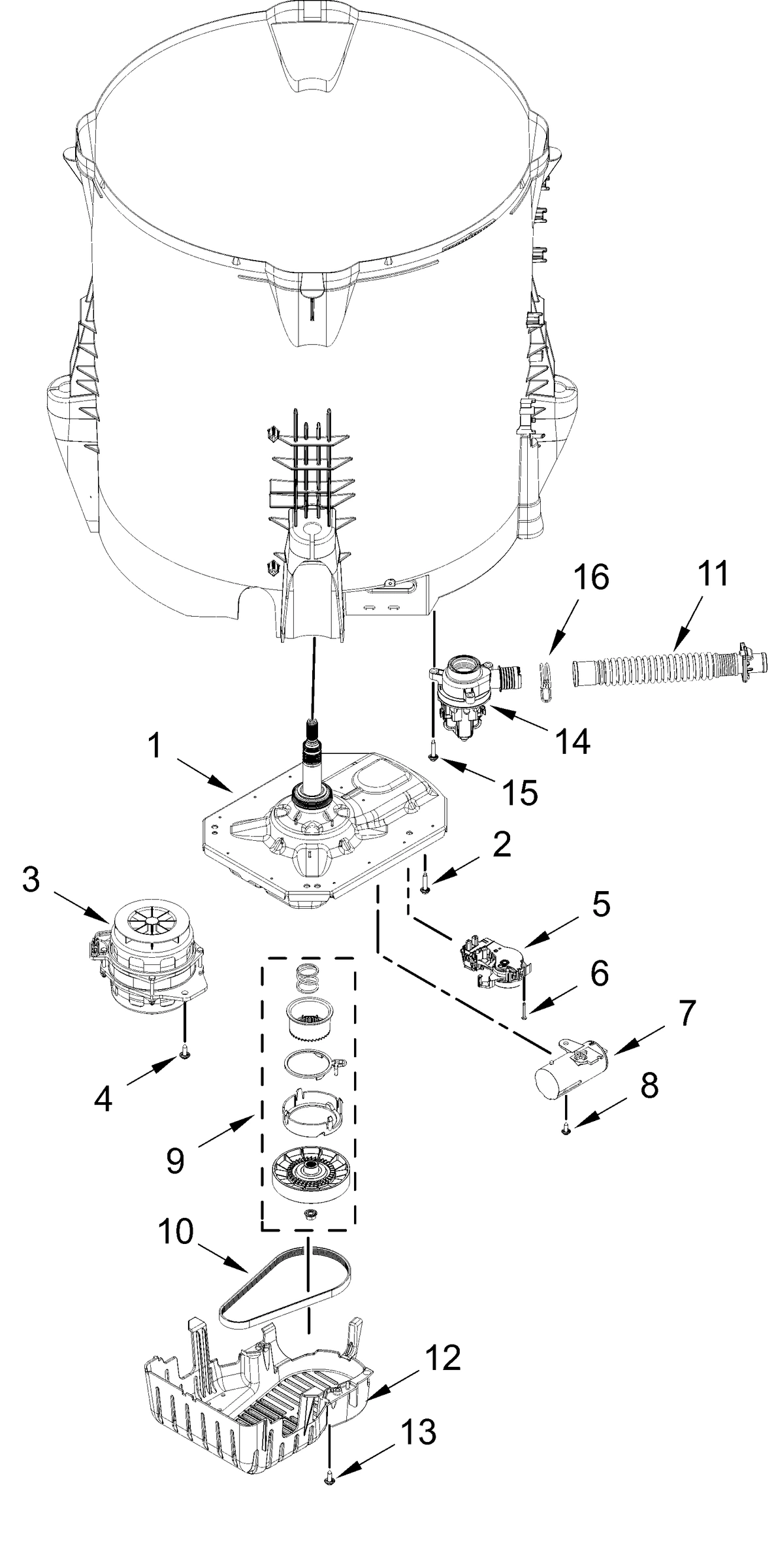 GEARCASE, MOTOR AND PUMP PARTS