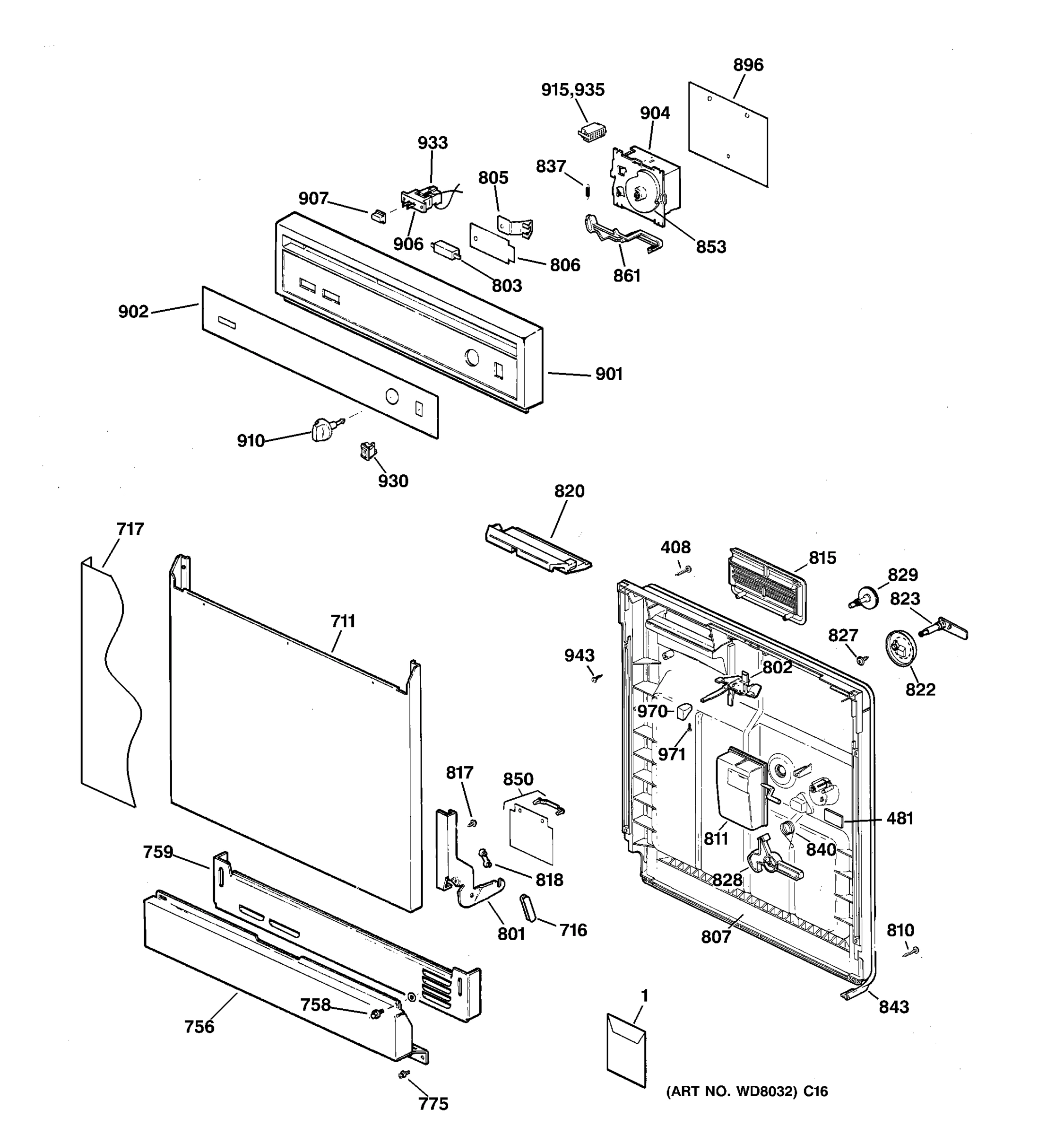 ESCUTCHEON & DOOR ASSEMBLY