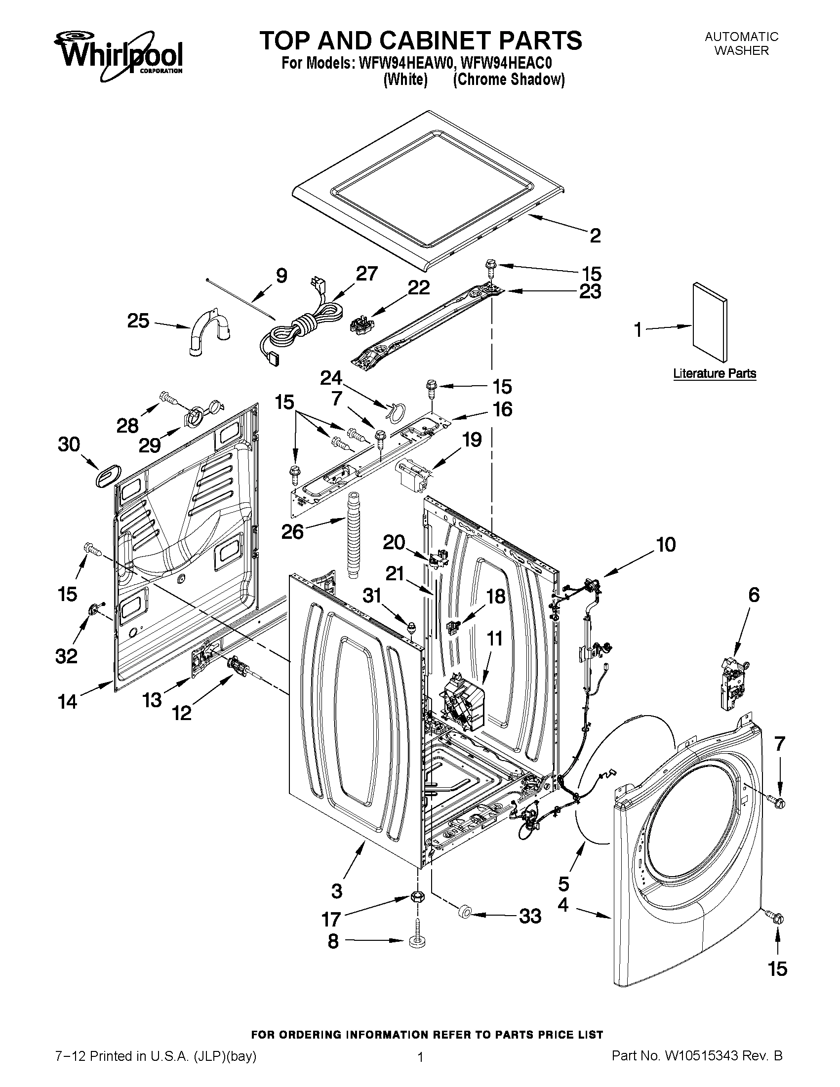 01 - TOP AND CABINET PARTS