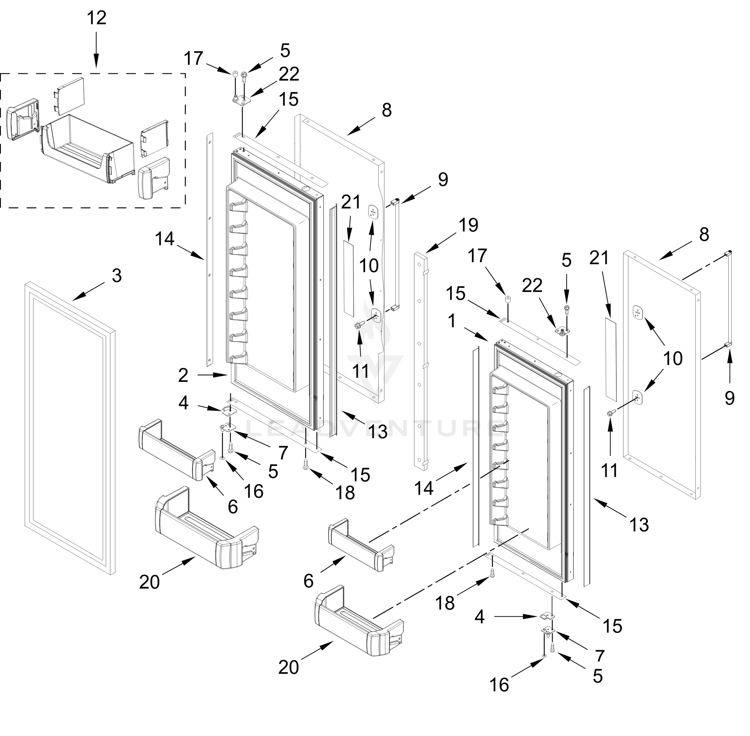 REFRIGERATOR DOOR PARTS