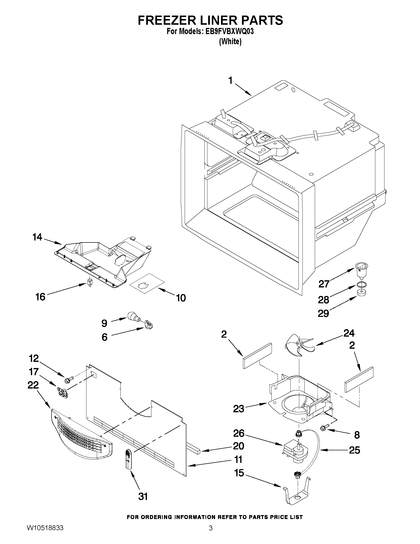 02 - FREEZER LINER PARTS