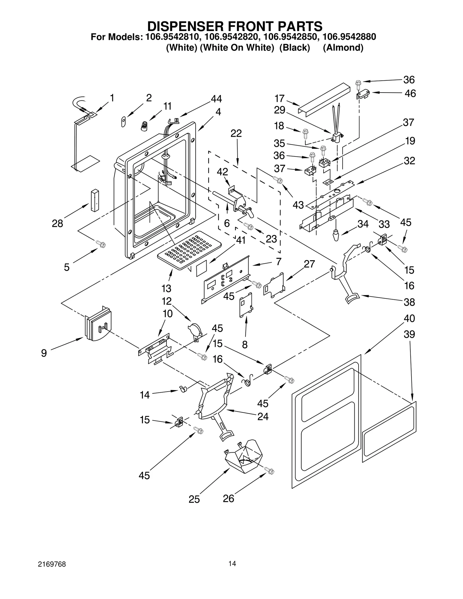 DISPENSER FRONT PARTS