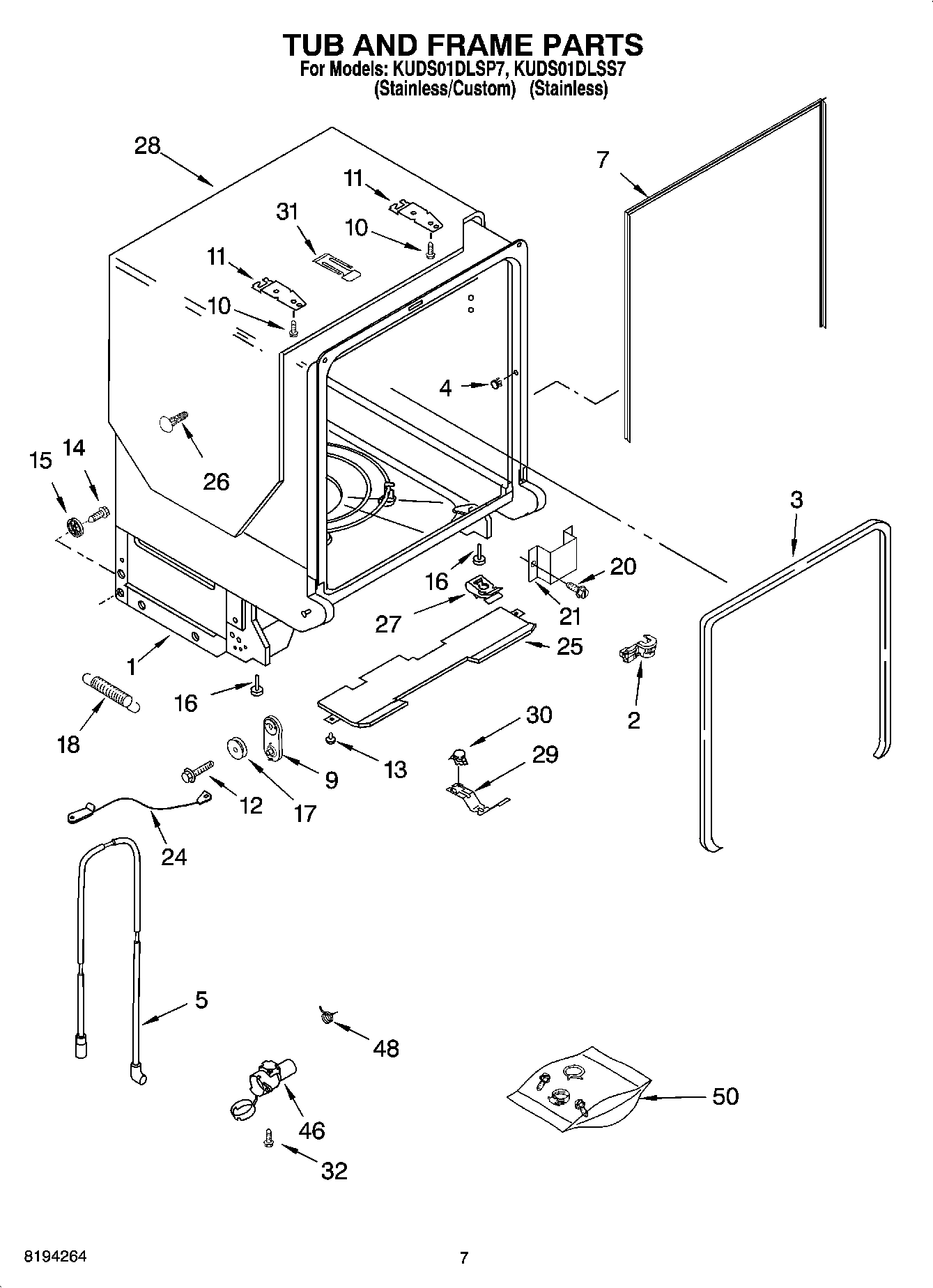 07 - TUB AND FRAME PARTS