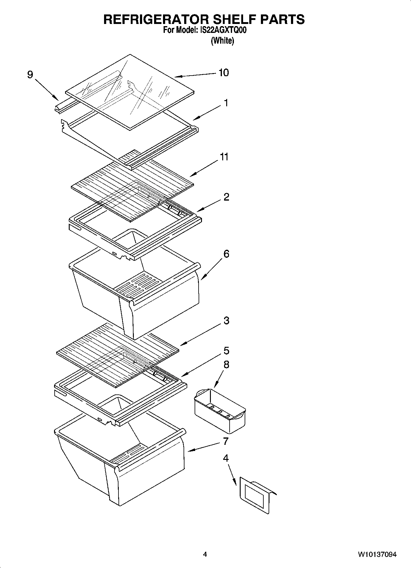 03 - REFRIGERATOR SHELF PARTS