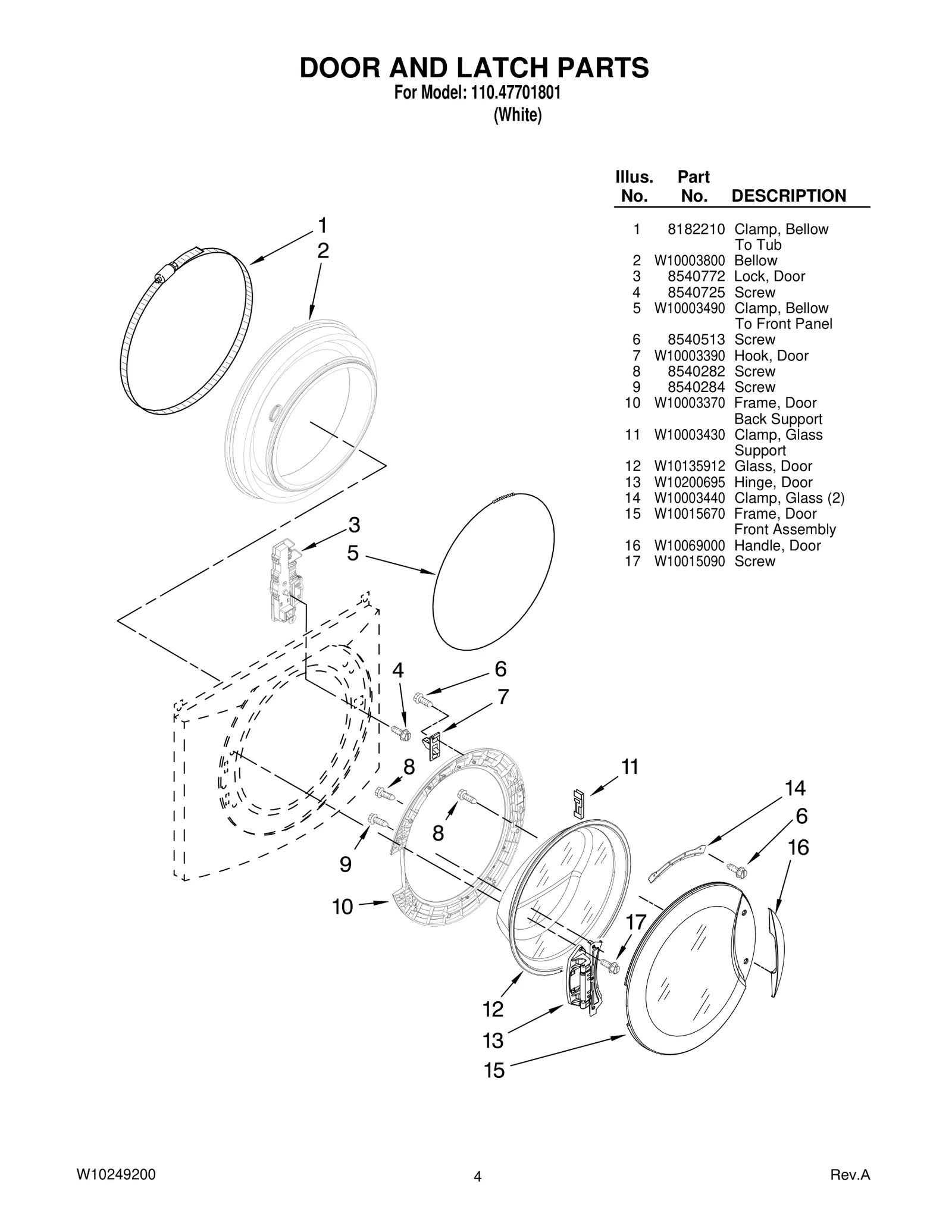 DOOR AND LATCH PARTS
