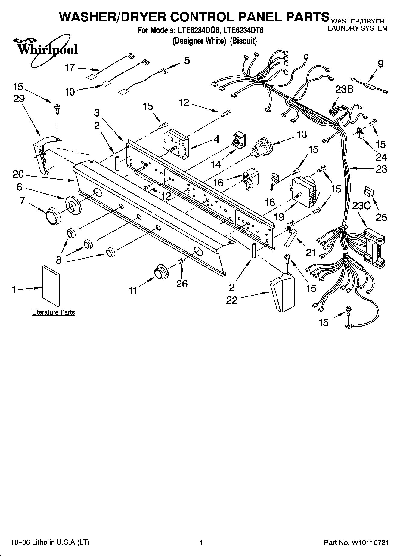 01 - WASHER/DRYER CONTROL PANEL PARTS