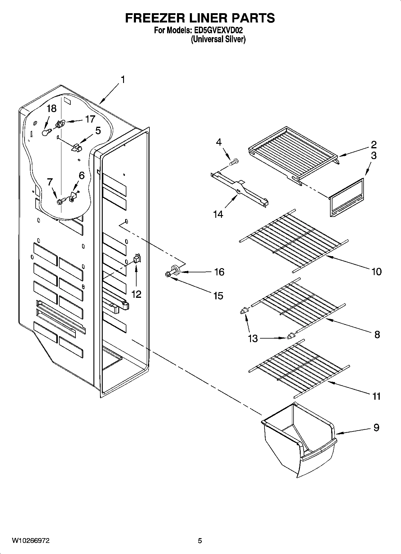 04 - FREEZER LINER PARTS