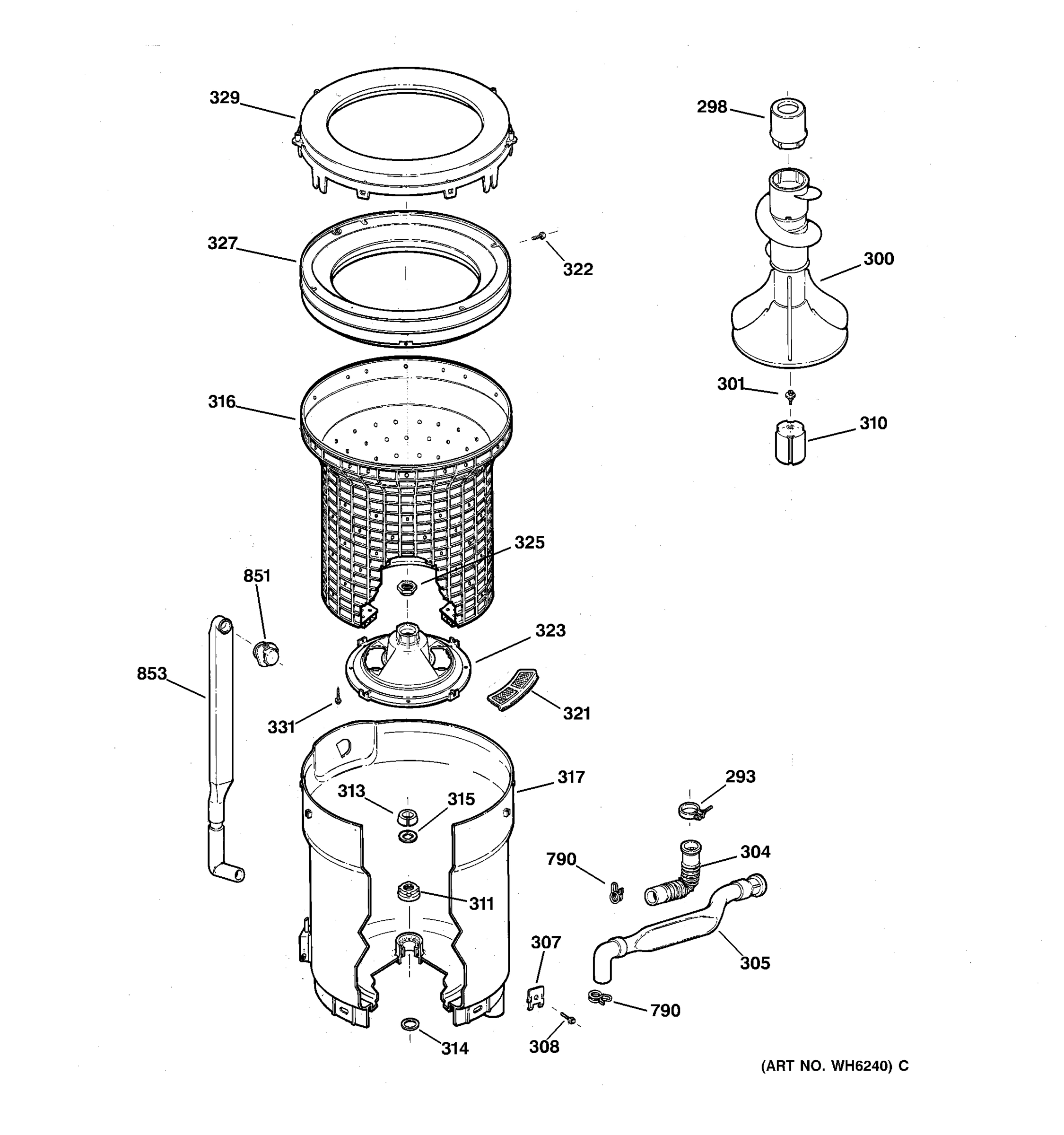 TUB, BASKET & AGITATOR