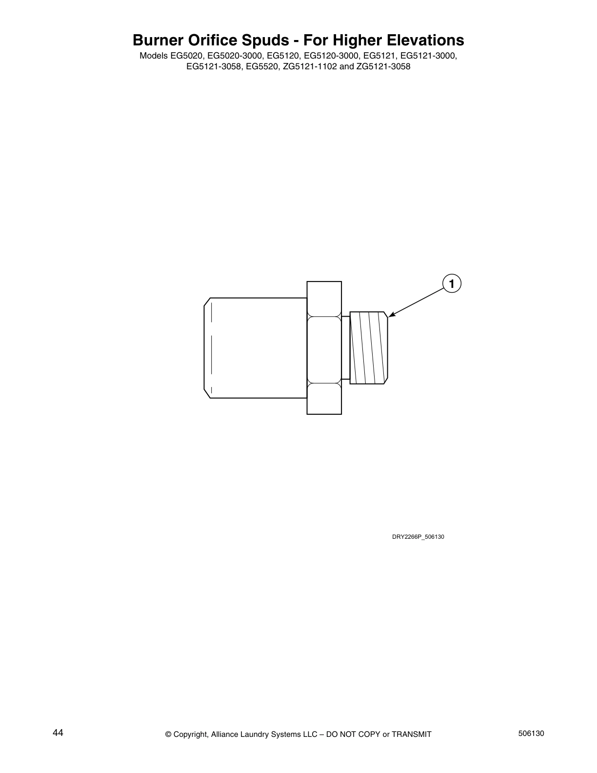 Burner Orifice Spuds - For Higher Elevations