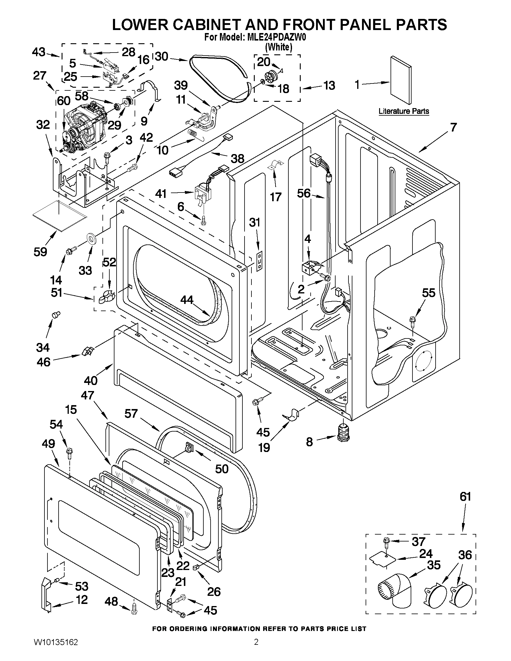 01 - LOWER CABINET AND FRONT PANEL PARTS