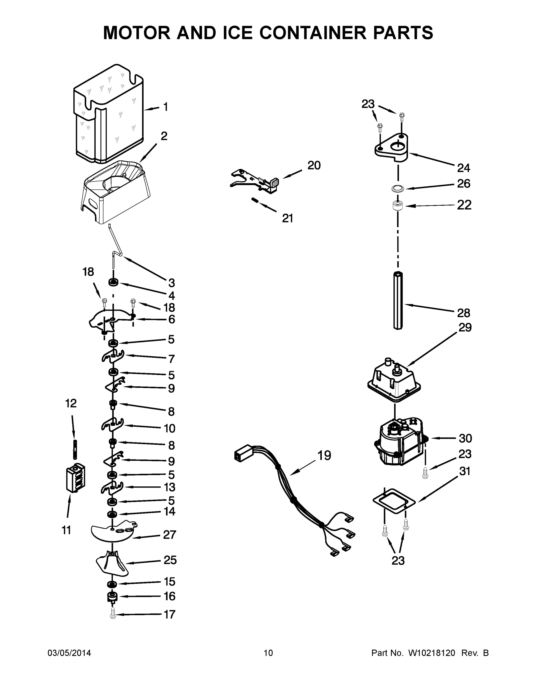 06 - MOTOR AND ICE CONTAINER PARTS