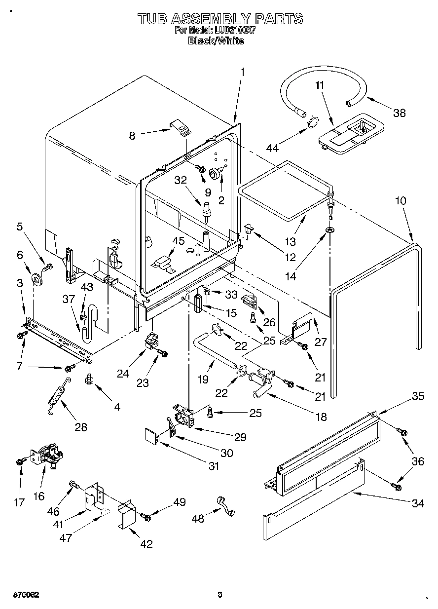 03 - TUB ASSEMBLY, LIT/OPTIONAL