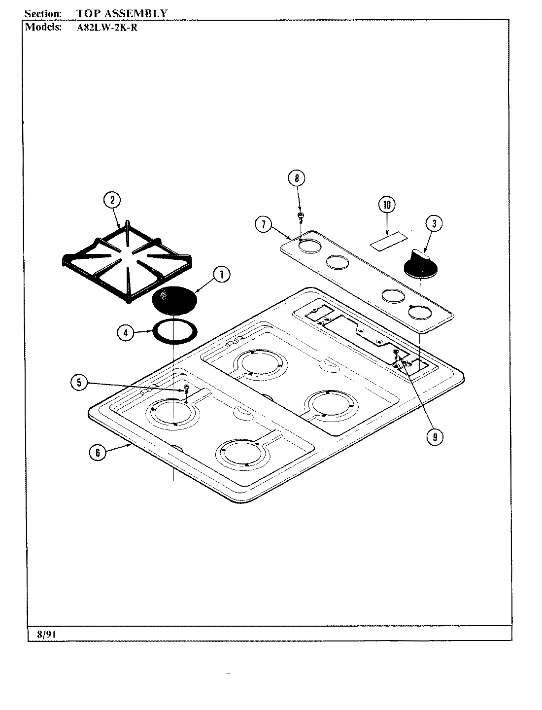 02 - CONTROL PANEL/TOP ASSY.