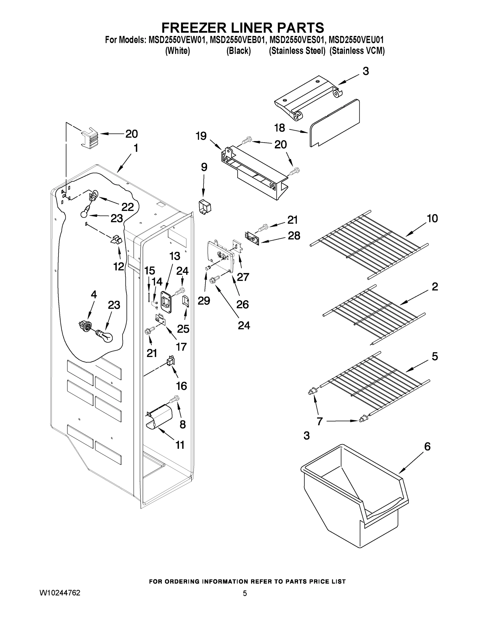 04 - FREEZER LINER PARTS