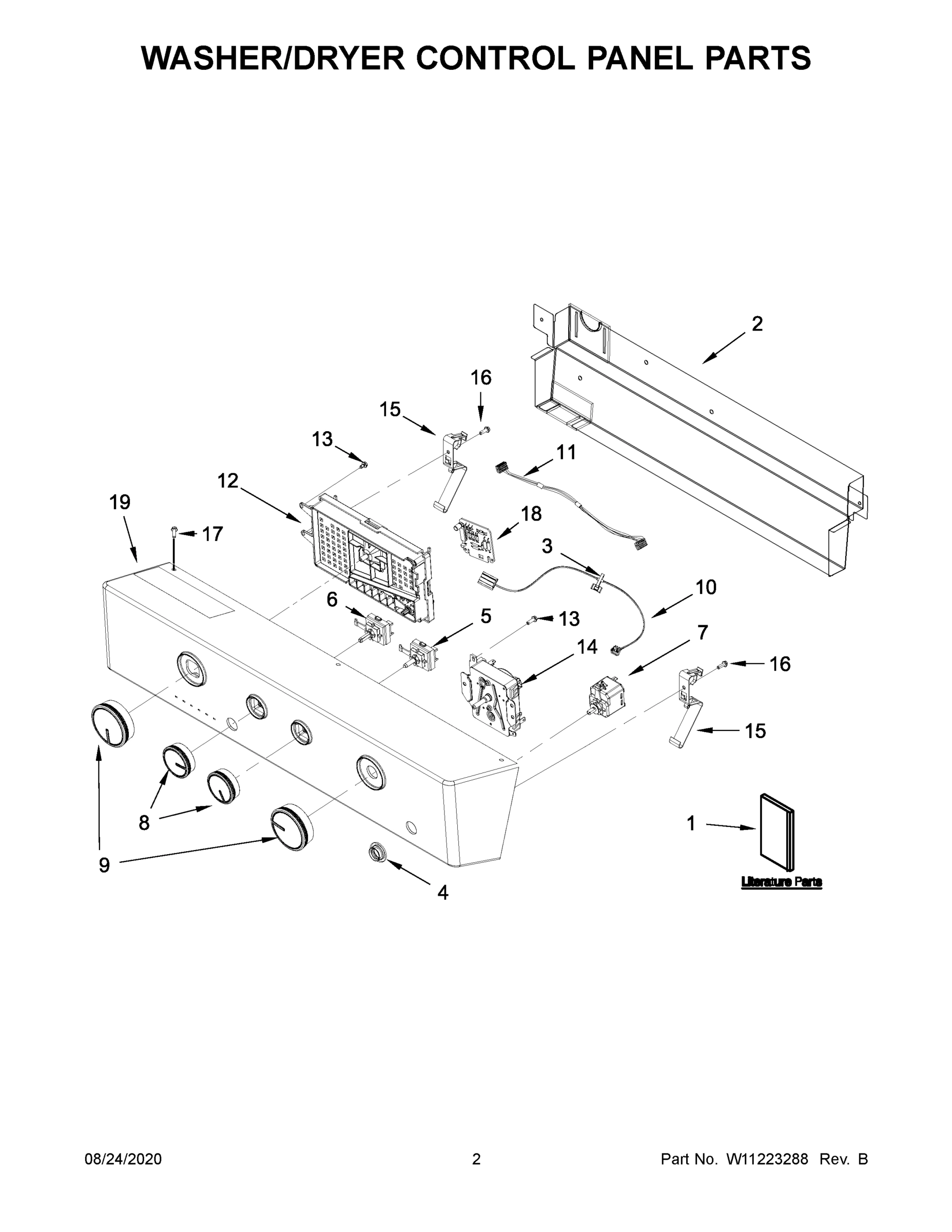 02 - WASHER/DRYER CONTROL PANEL PARTS
