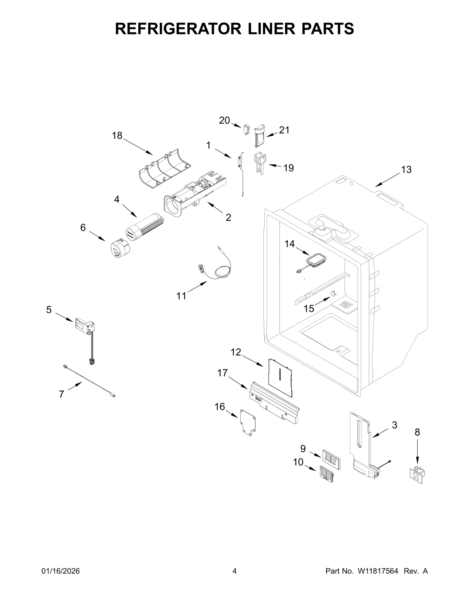 REFRIGERATOR LINER PARTS
